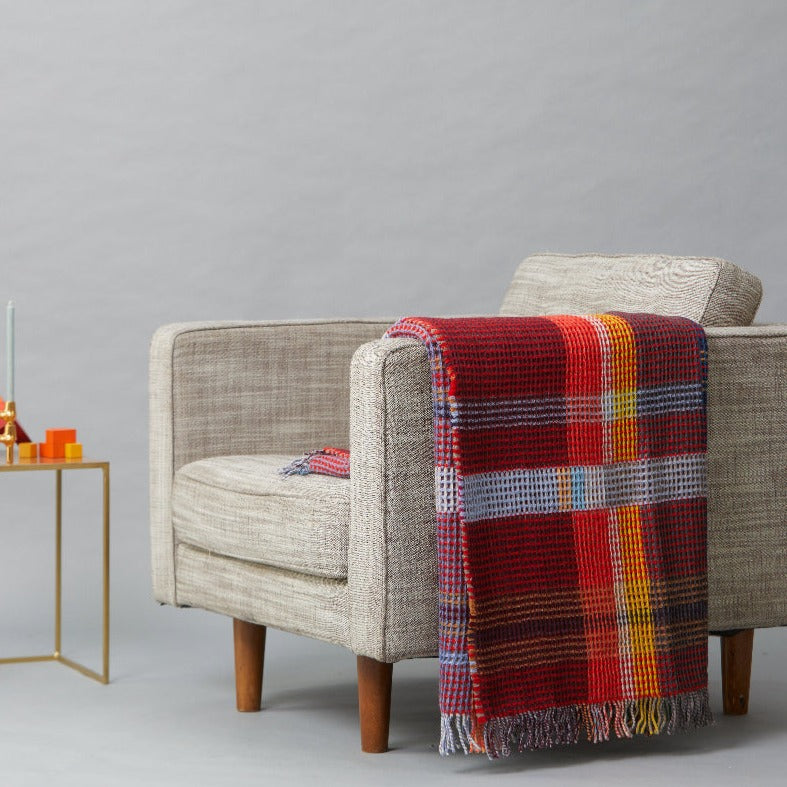Dorothy Rose/Red HoneyComb Throws 100% Lambswool