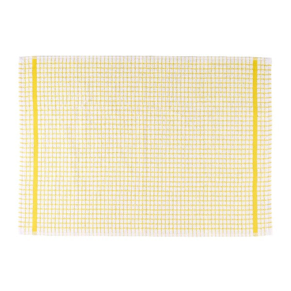 Terry Checked Tea Towel - Yellow check