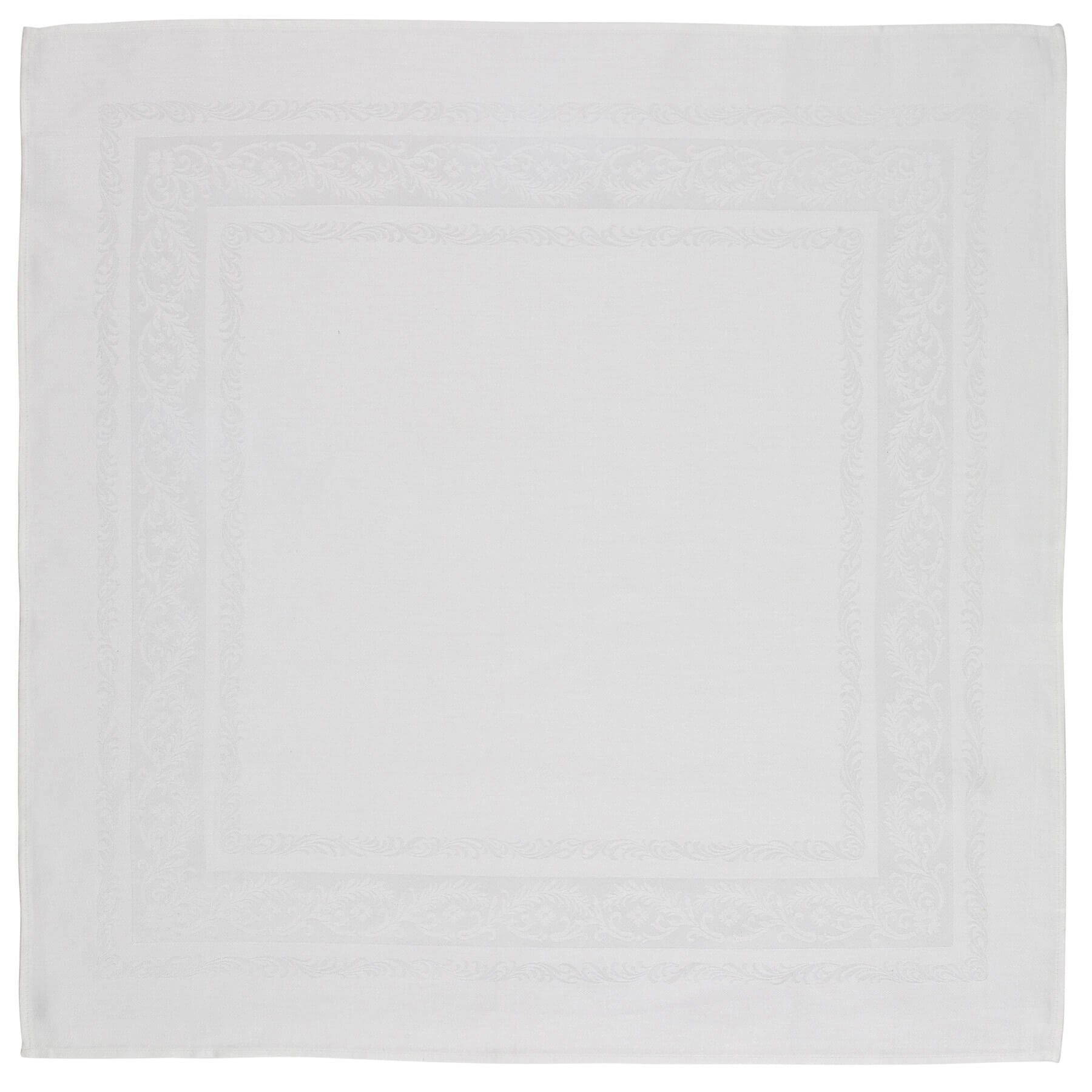 Manteles de lino irlandés con doble damasco y volutas finas