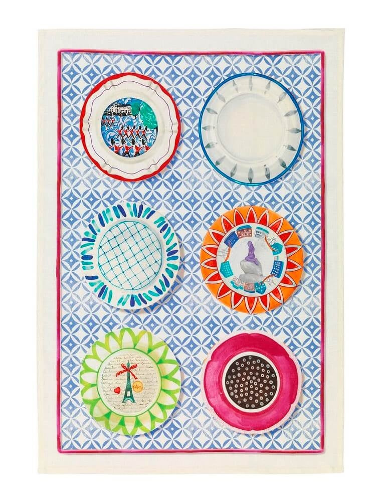 Limoges Blue Linen Tea Towel