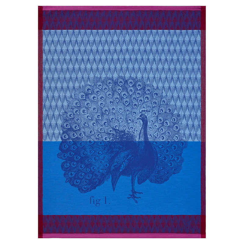 Planche Animalire Paon (Peacock) Cotton Tea Towel