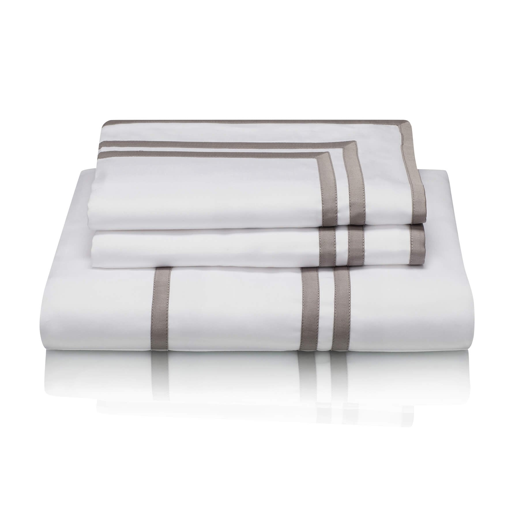 Woods Trieste Egyptian Cotton Bed Linen Collection White/Silver Grey