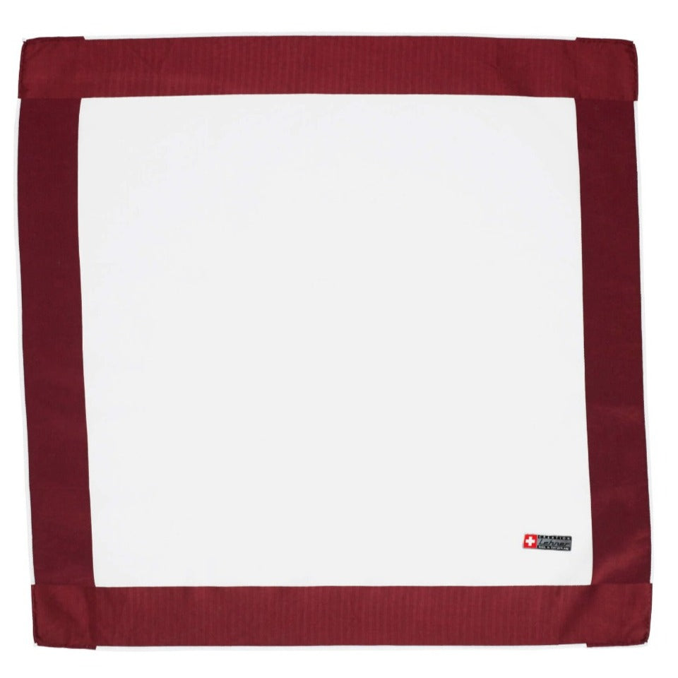 Wide Sateen Border Swiss Cotton Mens Handkerchief