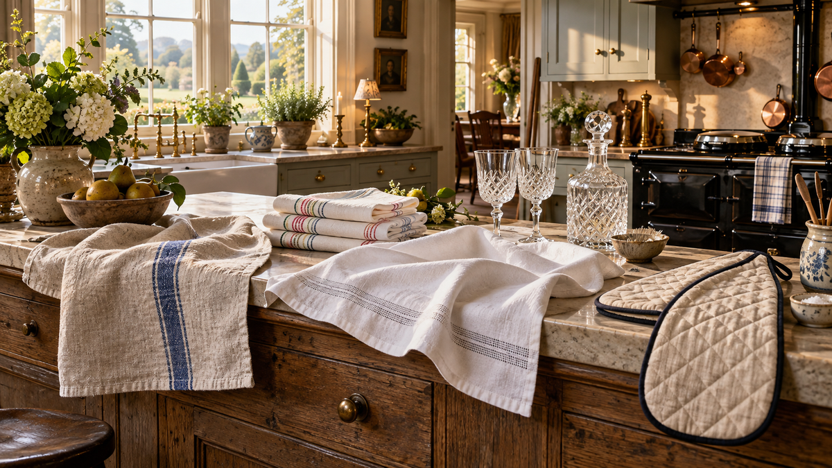 Why Woods Still Sells Traditional British Kitchen Linen.