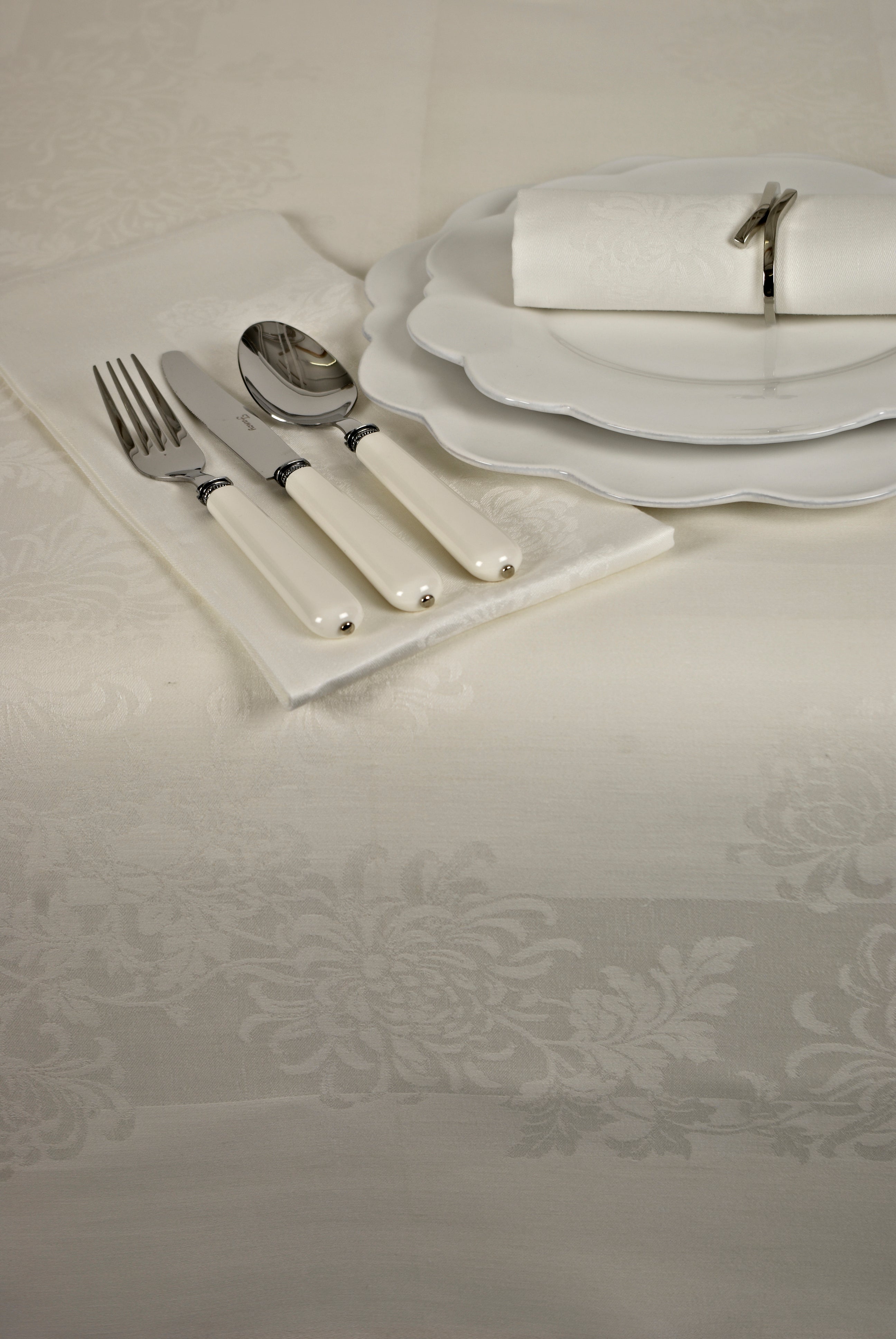 Chrysanthemum Irish Table Linen at Woods Fine Linens, Yorkshire