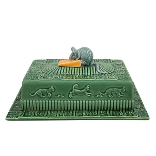 Mouse Design Large Ceramic Cheese Tray with Lid