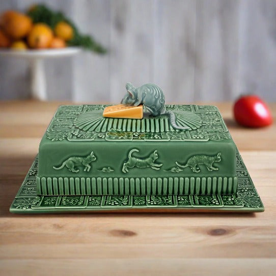 'Mouse Design' Large Ceramic Cheese Tray with Lid