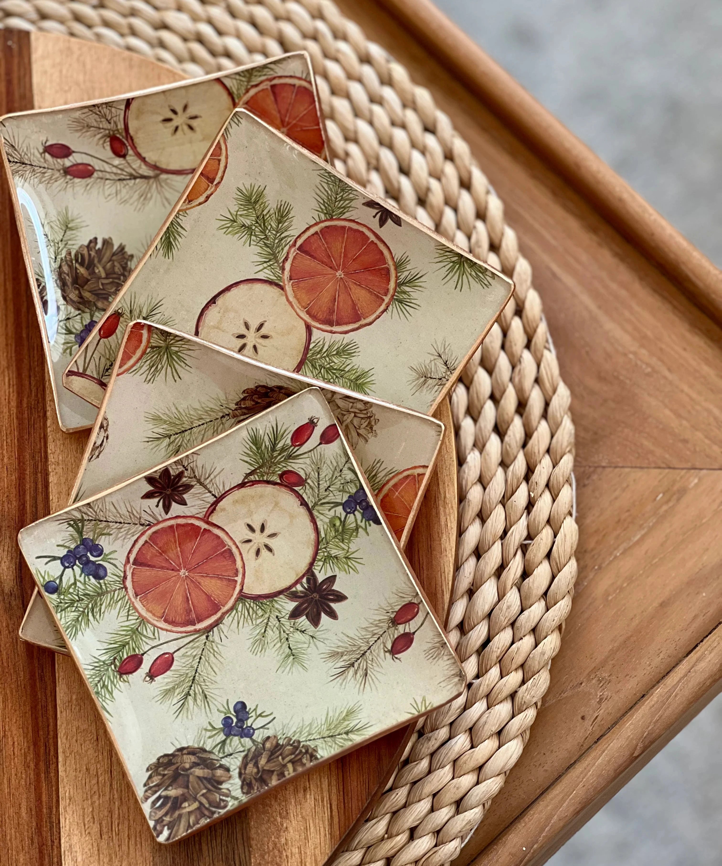 Orange & Cinnamon Cristal Plates