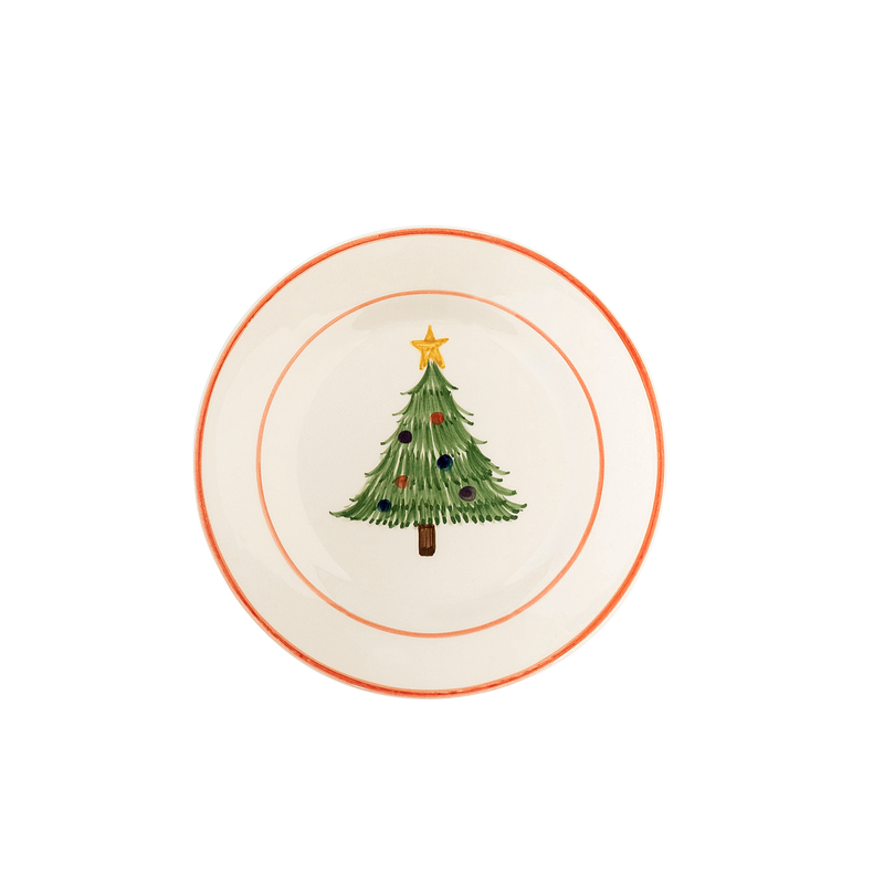 Platos con diseño de árbol de Navidad