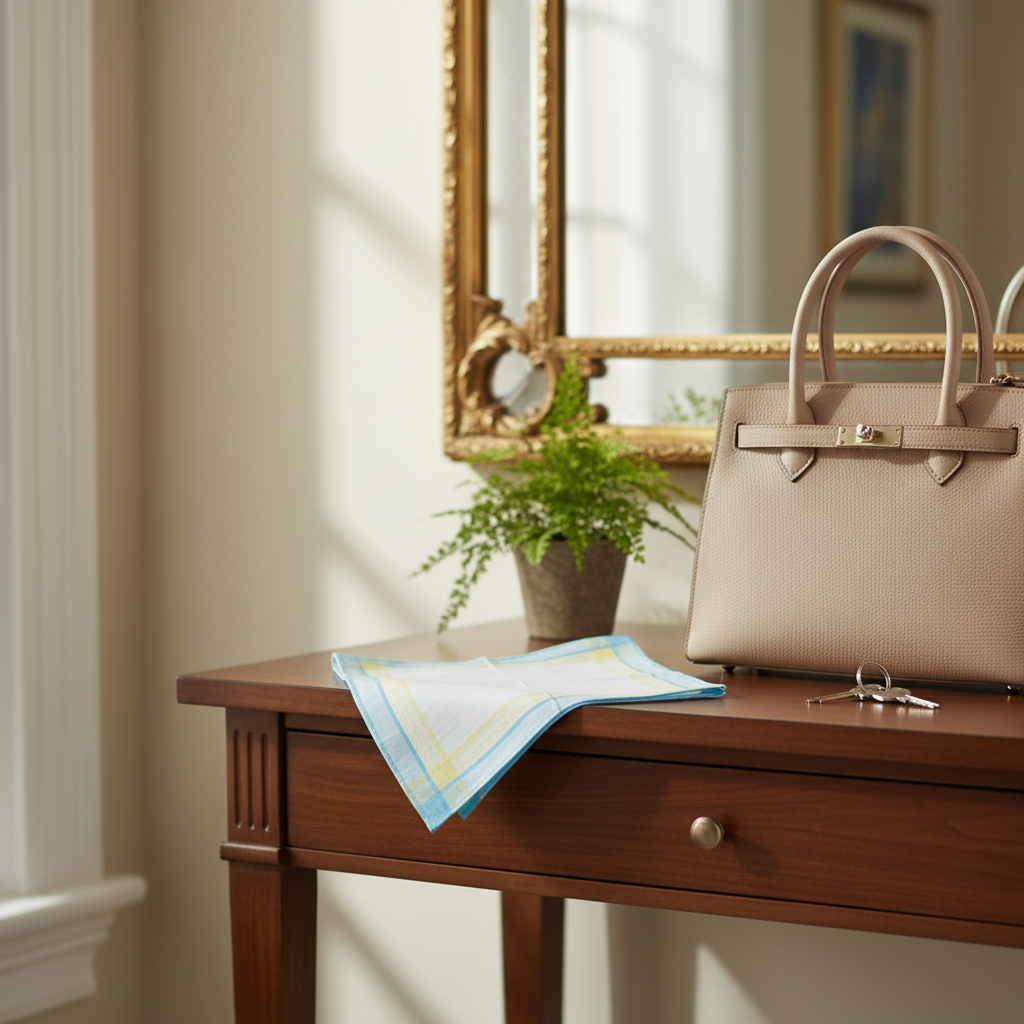 Lehner Swiss Cotton Ladies Handkerchief -  Multi Colour Border