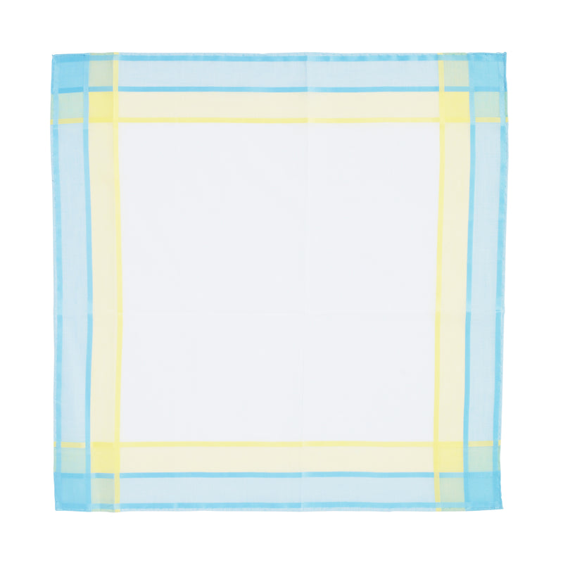 Lehner Swiss Cotton Ladies Handkerchief -  Multi Colour Border