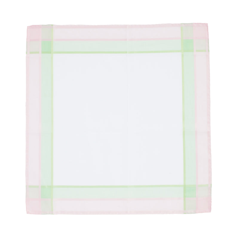 Lehner Swiss Cotton Ladies Handkerchief -  Multi Colour Border