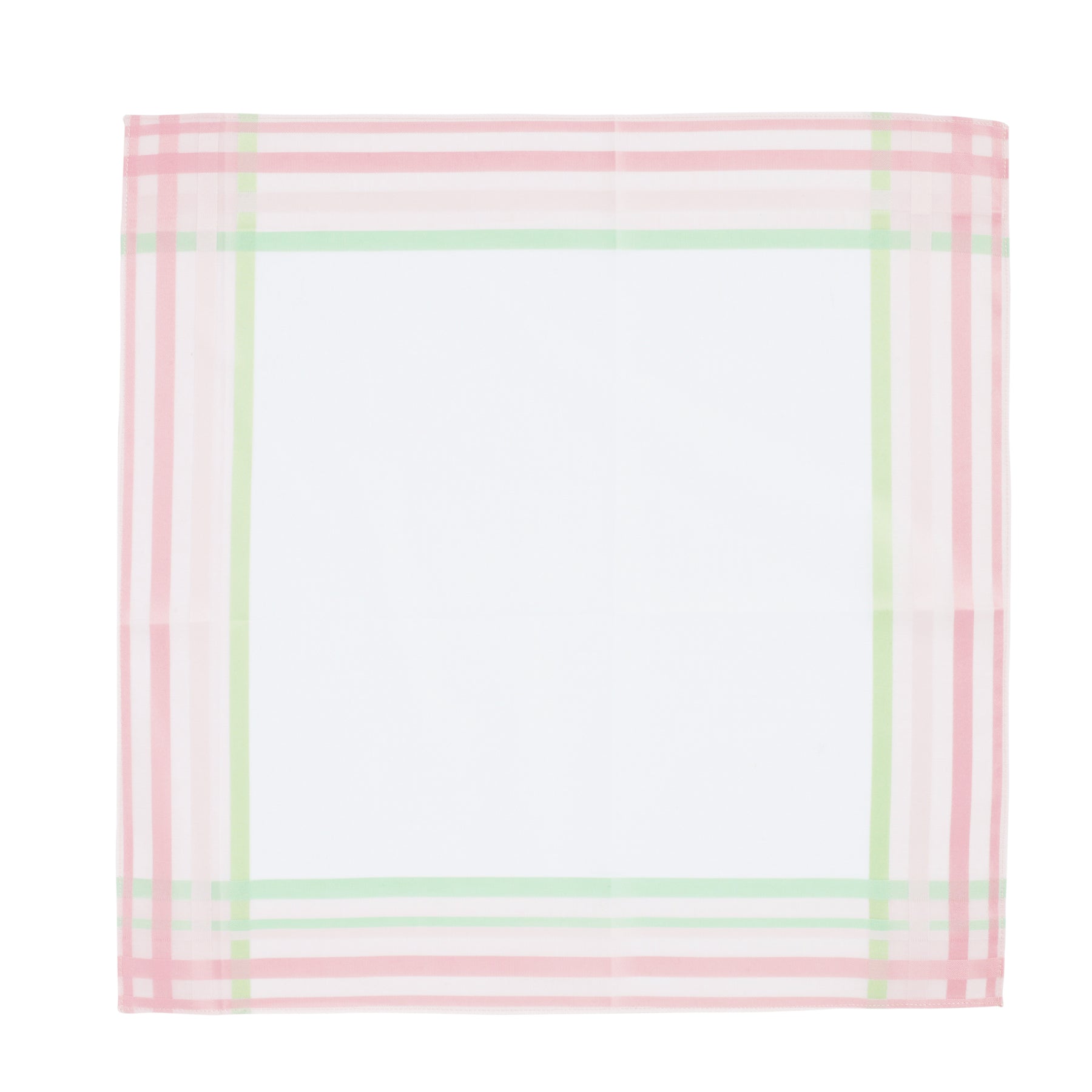 Lehner Ladies Swiss Cotton Handkerchief - Triple Stripe Border