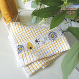 Torchon en coton éponge à motifs jacquard