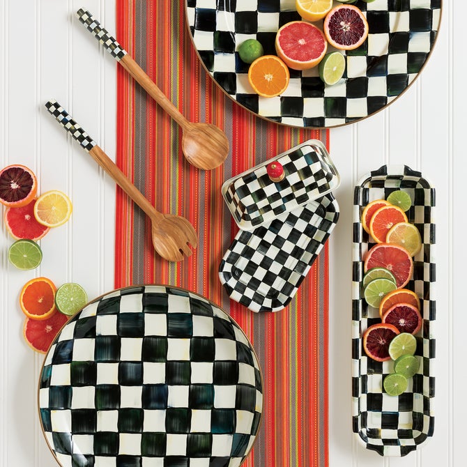 MacKenzie-Childs Check Design Butter Dish