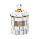 MacKenzie-Childs Sterling Check Enamelware Storage Canisters