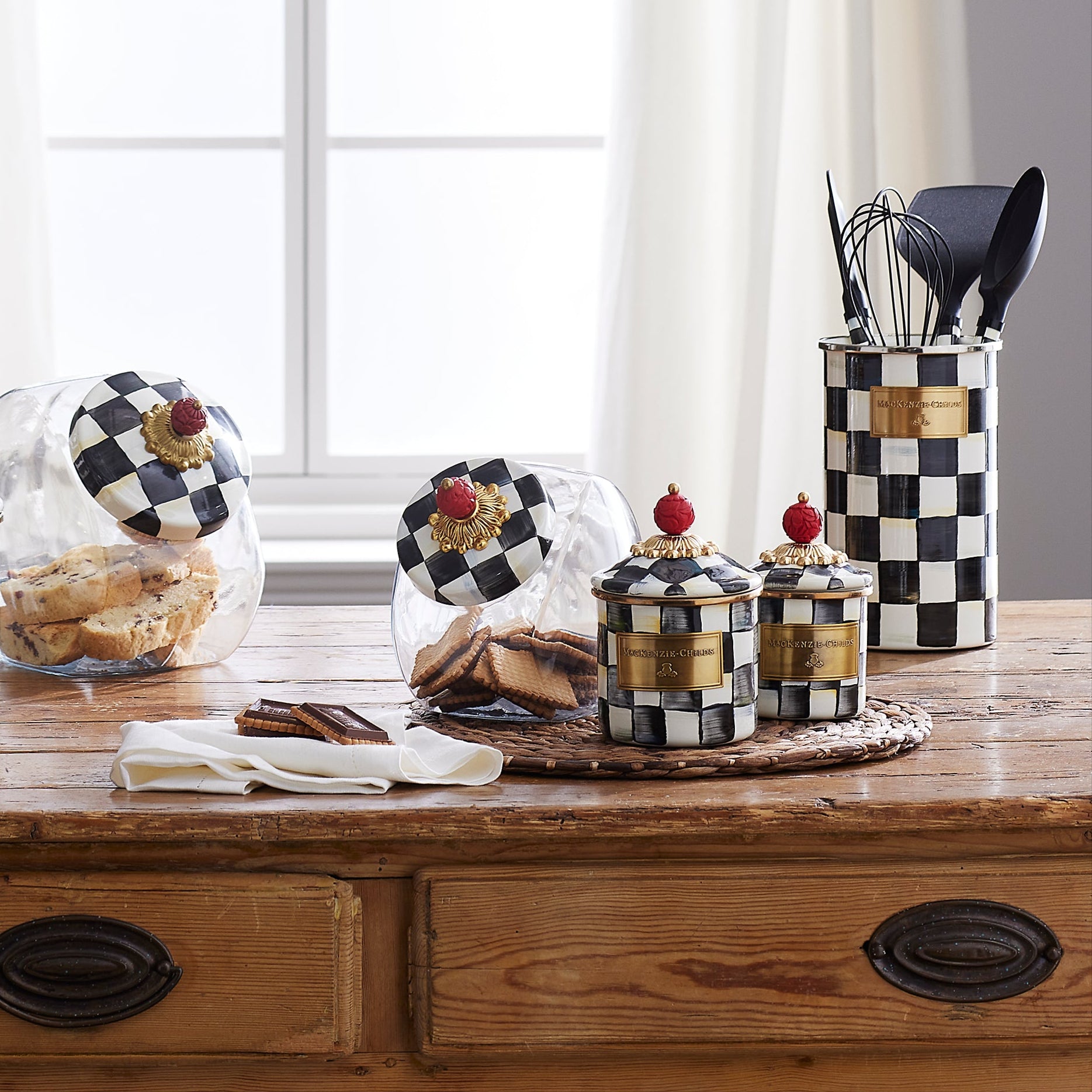 MacKenzie-Childs Courtly Check Utensil Holder