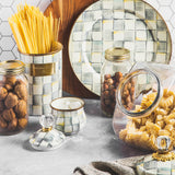 MacKenzie-Childs Sterling Check Enamelware Storage Canisters