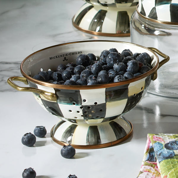 MacKenzie-Childs Check Design Colander