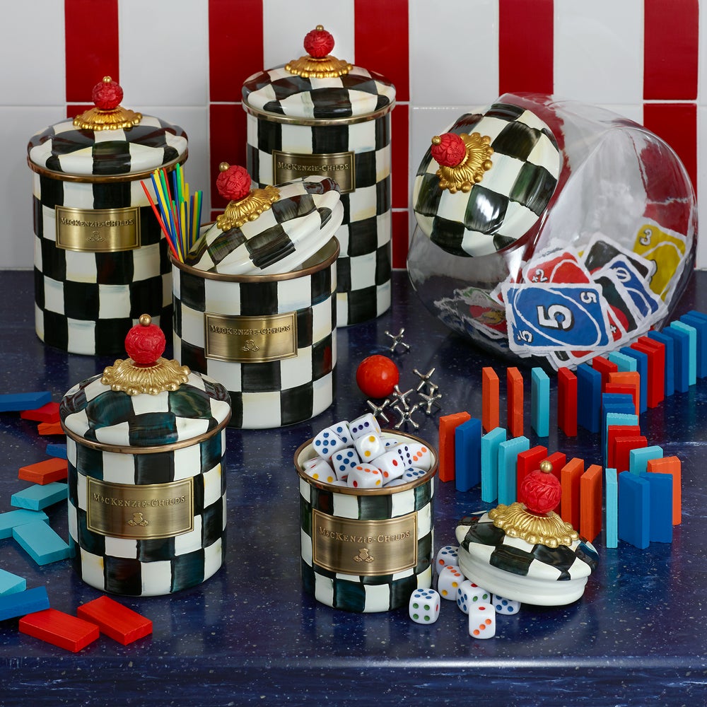 MacKenzie-Childs Courtly Check Glass Storage Jars