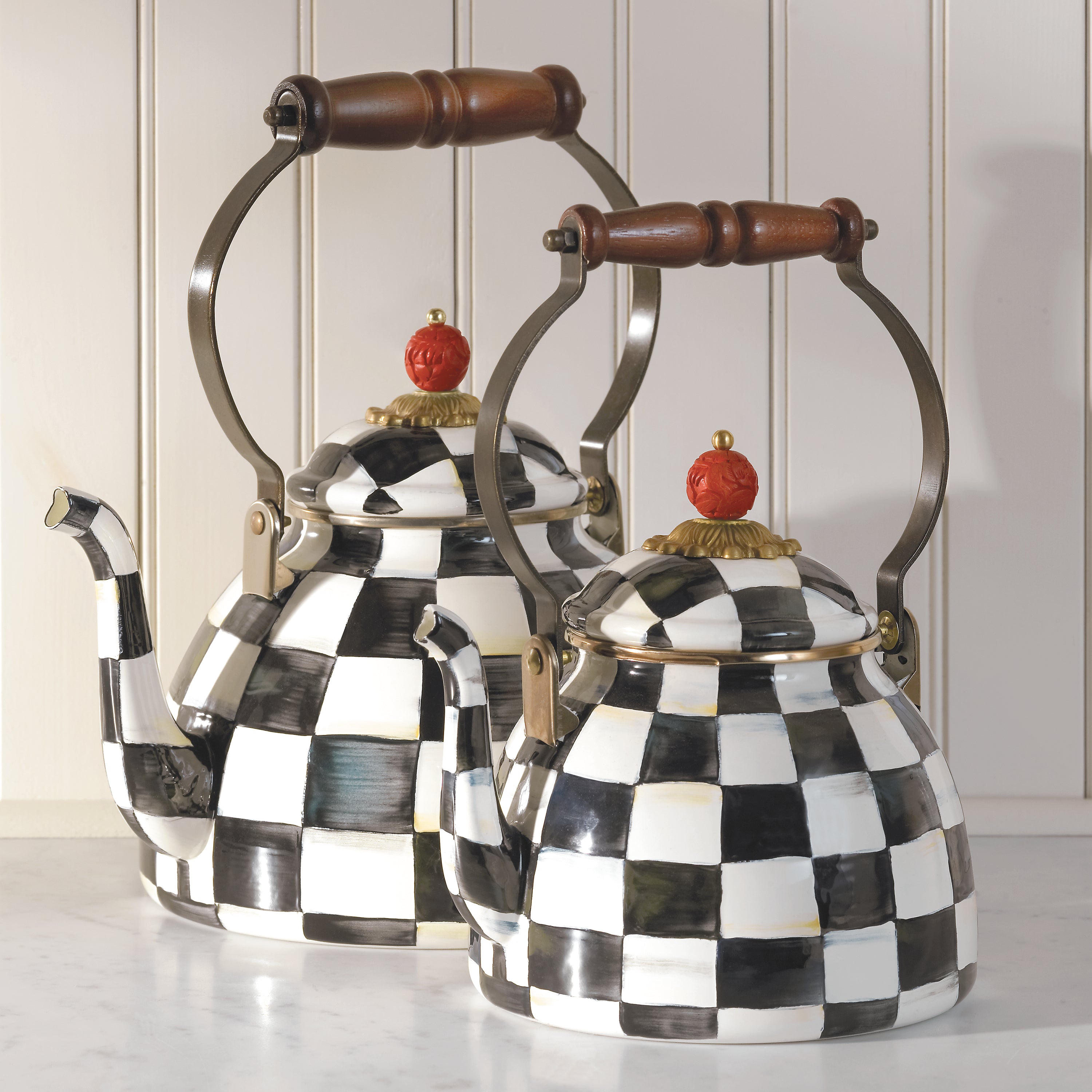 MacKenzie-Childs Courtly Check Stove Top Tea Kettle