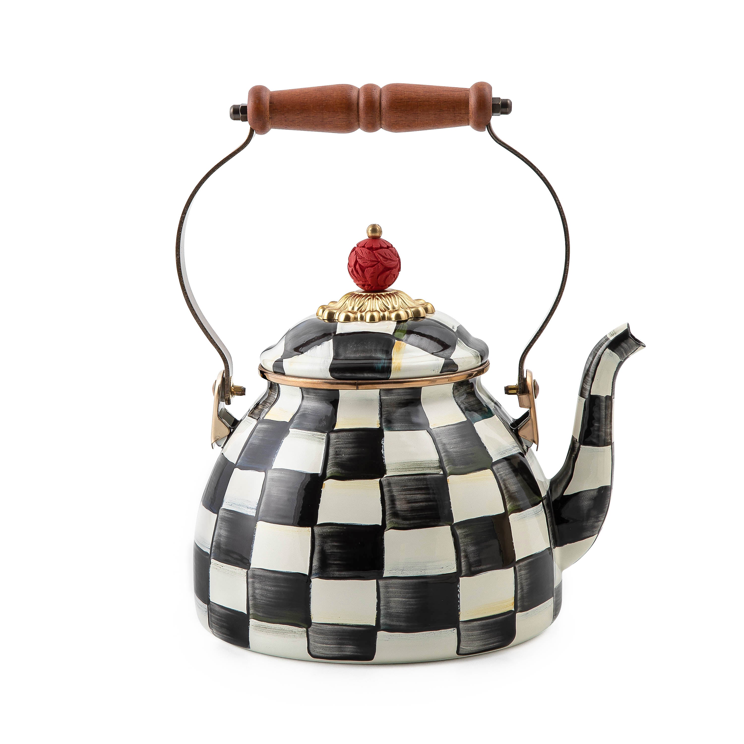 MacKenzie-Childs Courtly Check Stove Top Tea Kettle