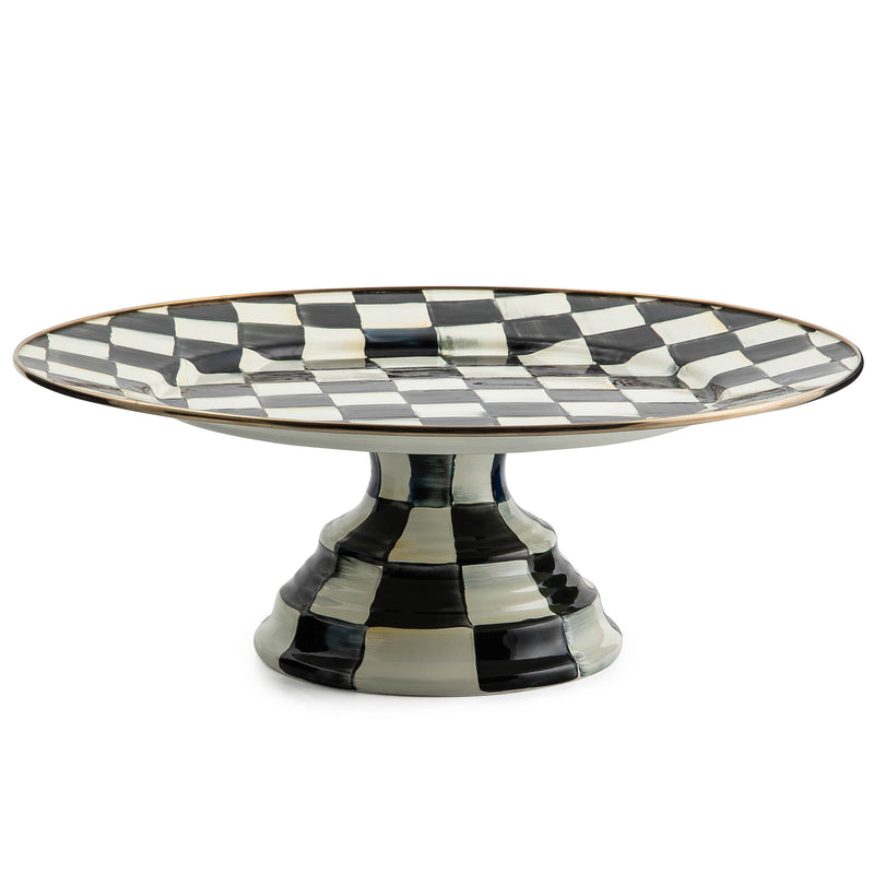 MacKenzie-Childs Courtly Check Enamelware Pedestal Platters