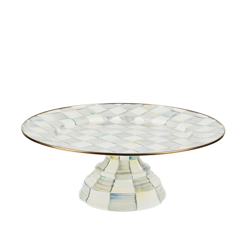 MacKenzie-Childs Sterling Check Pedestal Platters