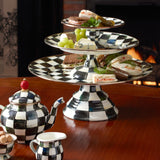 MacKenzie-Childs Courtly Check Enamelware Pedestal Platters