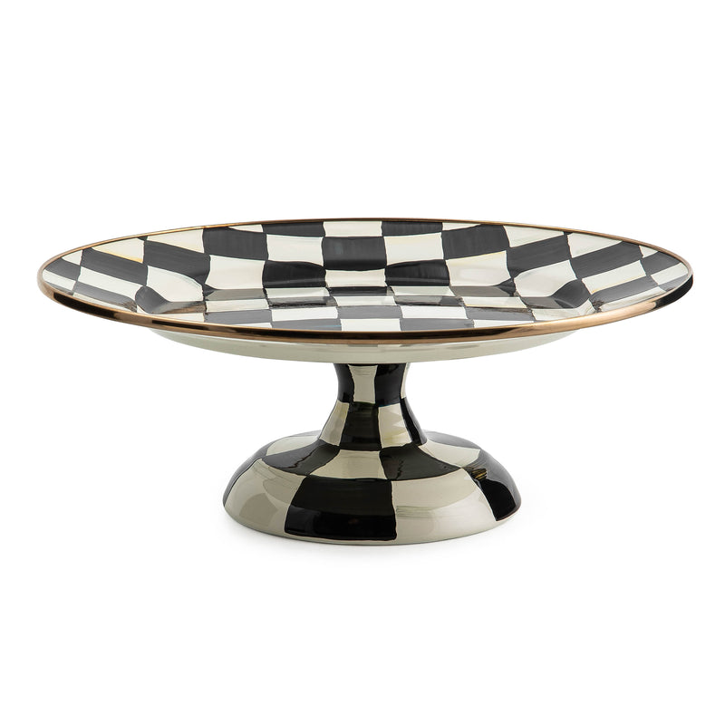 MacKenzie-Childs Courtly Check Enamelware Pedestal Platters
