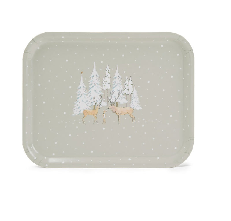 Sophie Allport 'Christmas Stags' Printed Birchwood Tray