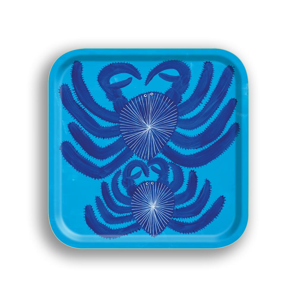 Crabs Small Square Birchwood Tray