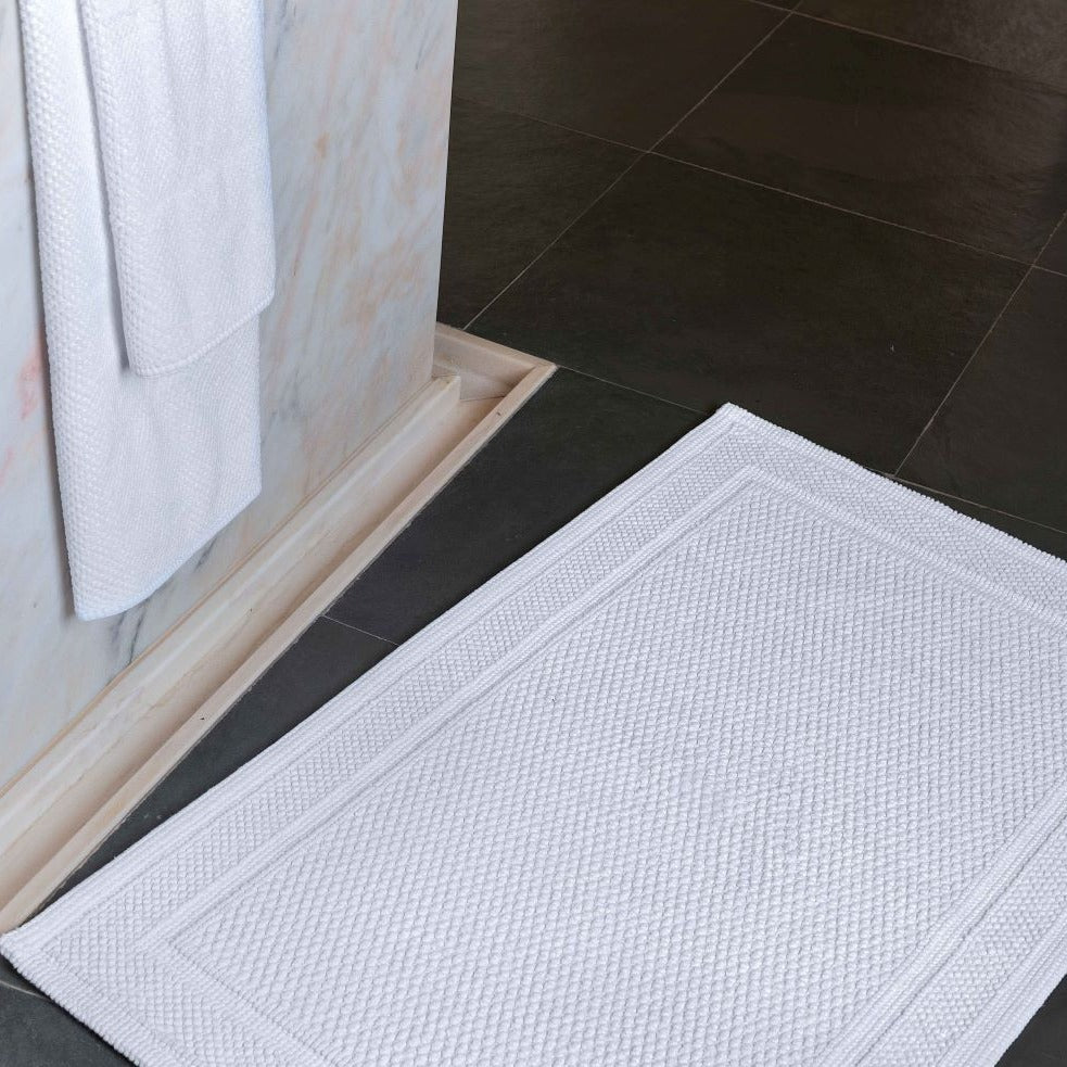 Tapis de bain en coton gaufré à motif d'abeilles
