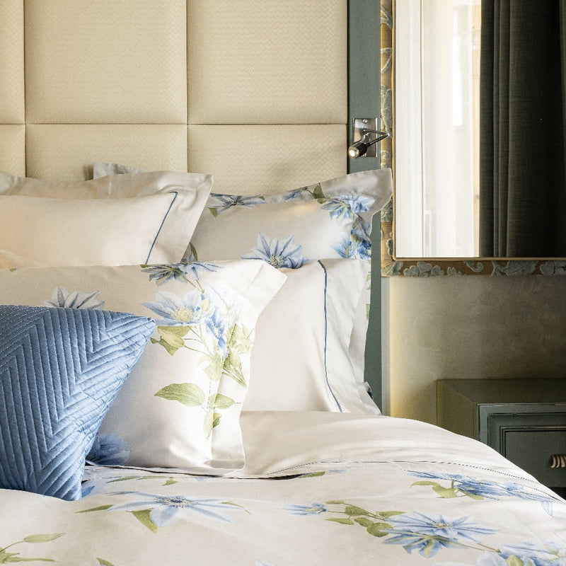 'Clematis' Italian Floral Print Bed Linen Set