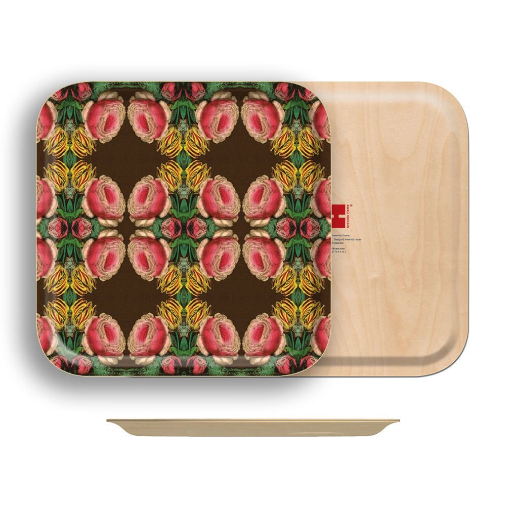 Cabbage Rose Birchwood Trays