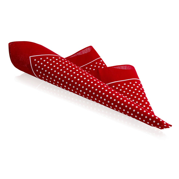 Men's Cotton Handkerchiefs - Red with white Polka Dots