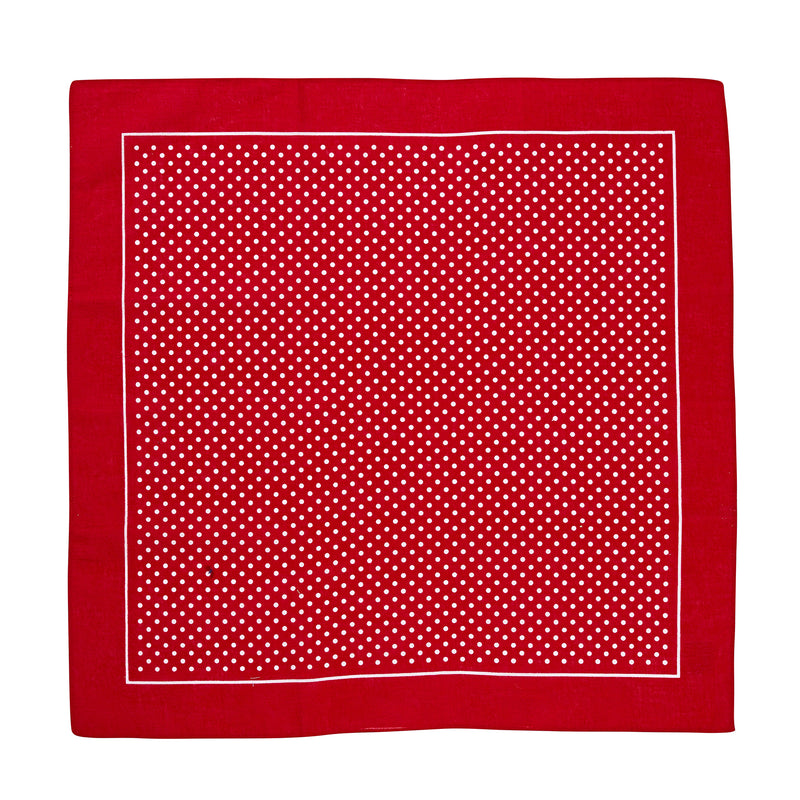 Men's Cotton Handkerchiefs - Red with white Polka Dots