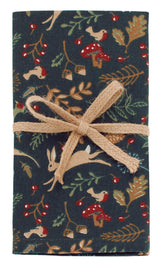 Serviettes de Noël brodées avec des baies de houx