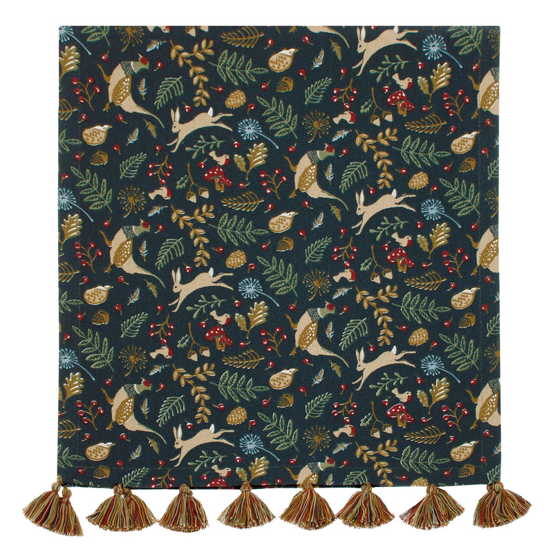 Serviettes de Noël brodées avec des baies de houx