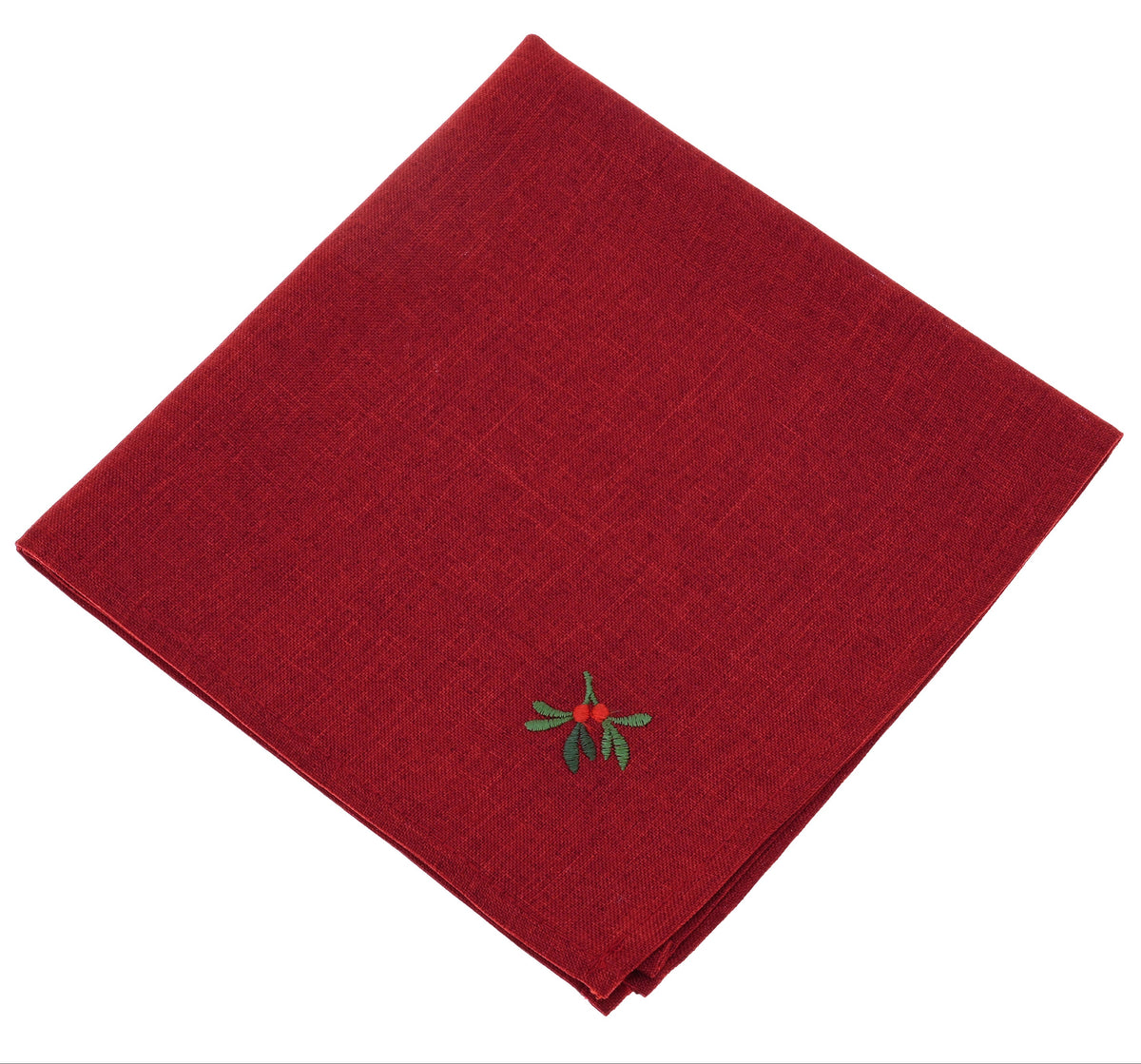 Embroidered Holly Berry Napkins