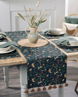 Serviettes de Noël brodées avec des baies de houx