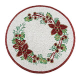 Poinsettia Design Round Table Mat