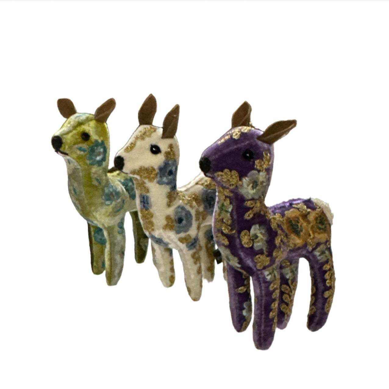 Animales de seda y terciopelo bordados a mano de Bambi