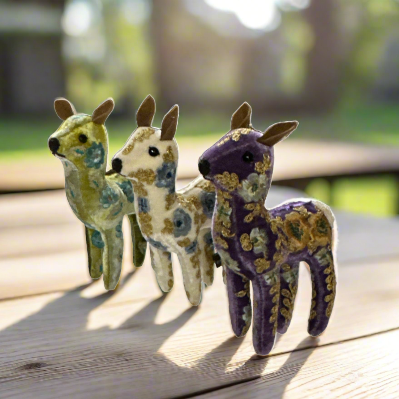 Bambi Hand Embroidered Silk & Velvet Animals