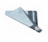 Lehner Men's Swiss Cotton Handkerchief - Grey Lattice Border
