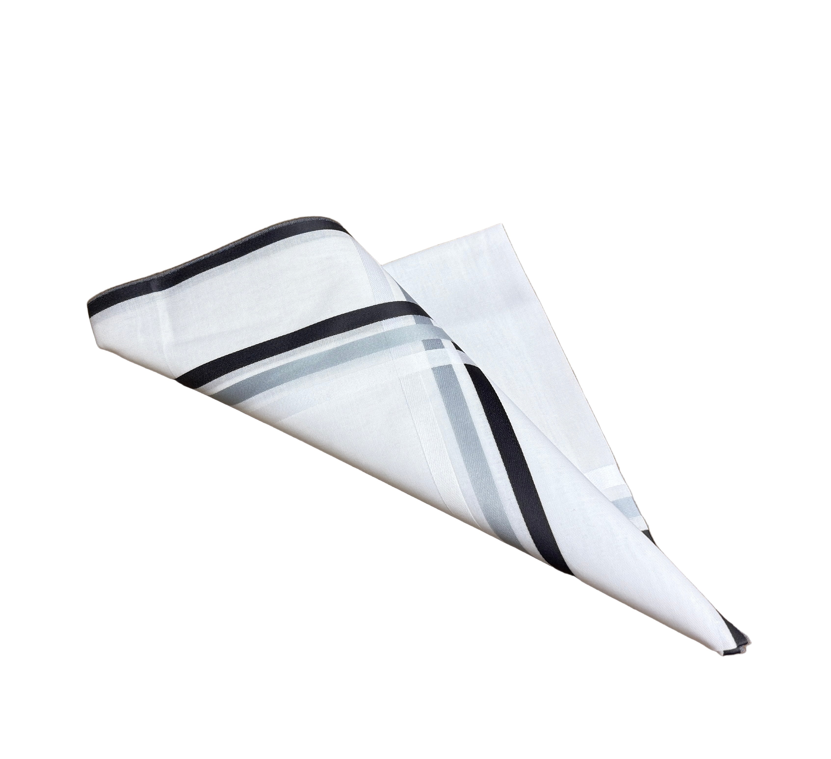 Pañuelo de algodón suizo para hombre de Lehner - Borde de rayas multicolor