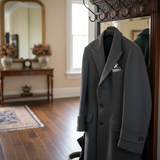 Lehner Mens Swiss Cotton Handkerchief - Black Piano Stripe Border