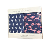 Men's Cotton Handkerchiefs - Owl & Flamingo Box of 2