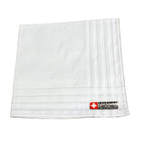 Lehner Ladies Swiss Cotton Handkerchiefs - Fine Line Crossed Border