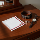 Lehner Men's Swiss Cotton Handkerchiefs - Bordeaux Border